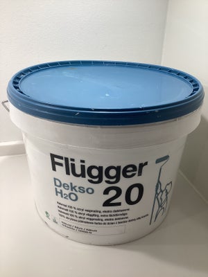 Vægmaling, Flügger Dekso 20 H2O, 10 - fuld spand liter, Råhvid, Halvmat. 100% acryl ekstra dækkeevne