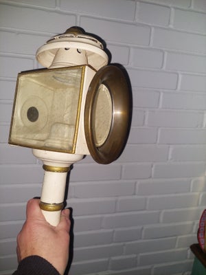 Hestevogns lygte, Metal og glas, 100 år gl., Fin stand 1 stk