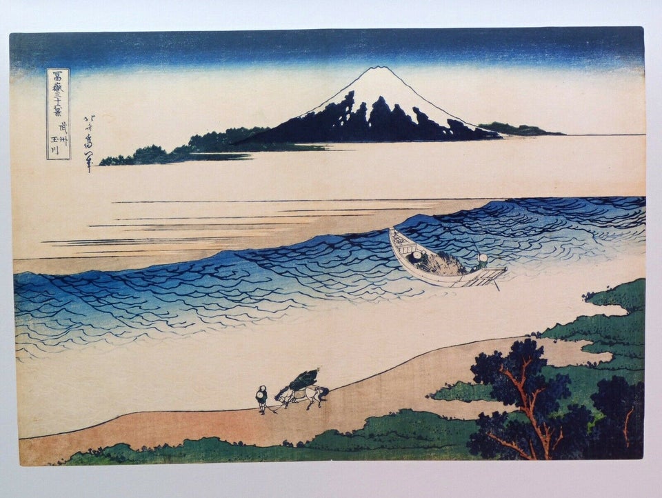 tyngdekraft forbrug Ofte talt Plakat, Hokusai, motiv: Bjerget Fuji set over tågen på Tama floden – dba.dk  – Køb og Salg af Nyt og Brugt
