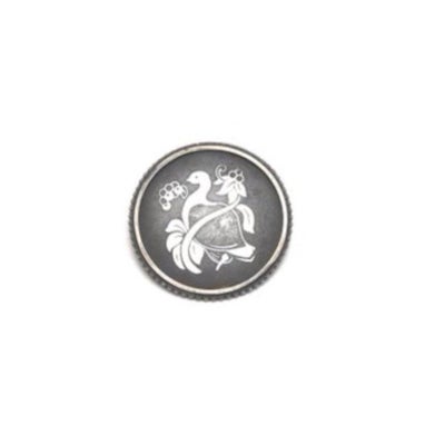 Broche, sølv, Harald Nielsen Georg Jensen sølv jern broche, Sølv og jern broche i flot design stempl