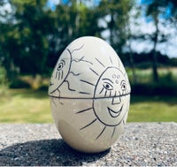 Lågkrukke krukke æg, Bjerre Keramik, motiv: Sol