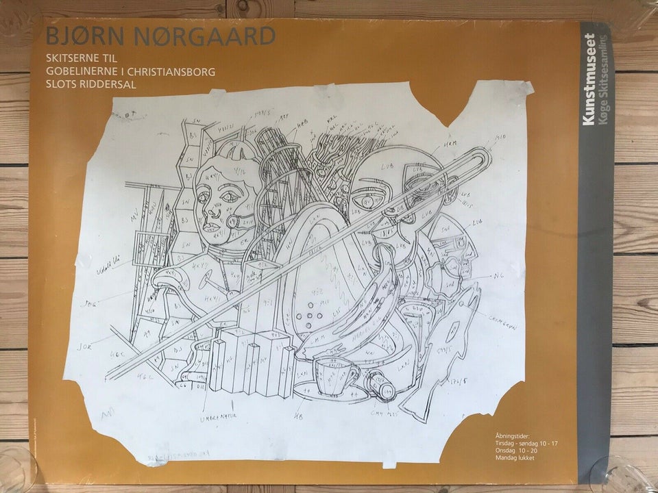 Plakat, Bjørn Nørgaard, motiv: Skitse Køge skitsesamling – Køb og af Nyt og Brugt