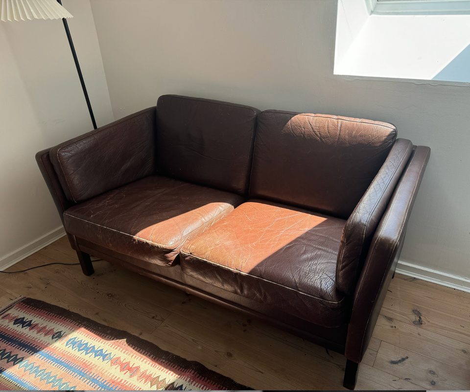 Sofa, læder, 2 pers.