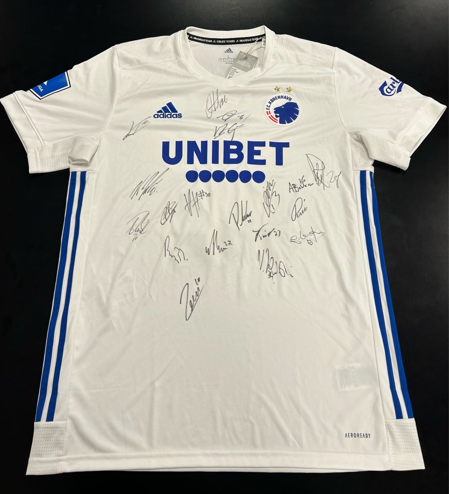 Fodboldtrøje, FCK trøje med autografer, FCK Adidas