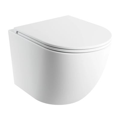 Toilet, Omnires, væghængt, Super lækkert væghængt toilet i mat hvid inklusiv softclose toiletsæde.

