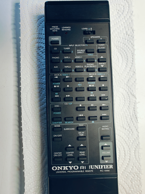 Andet, Onkyo RC199-M Original. Programmerbar fjerbetjening. Kan programmeres til betjening af andre 