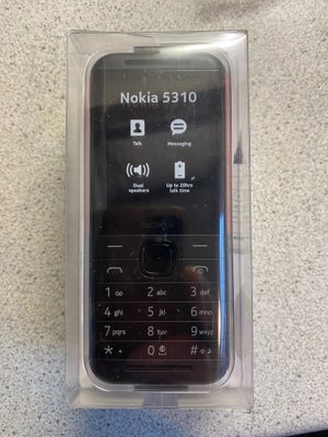 Nokia 5310, Perfekt, Nokia 5310 XpresMusic. Plads til 2 simkort. Ubrugt.
Se også mine andre annoncer