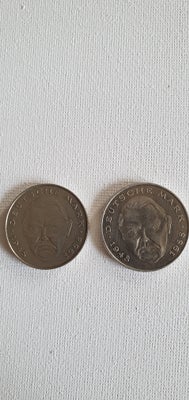 Vesteuropa, mønter, 2 D Mark, 1989, 2 x 2 D Mark mønter fra 1989