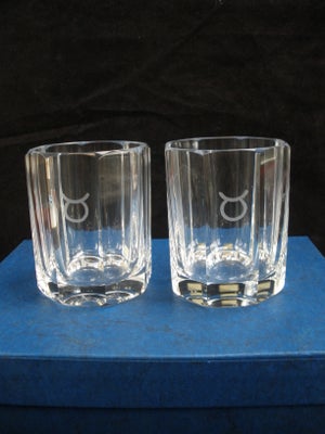 Glas, Mundblæste Kantede Kvalitets Whisky Glas - 9 Tilb, Fritz Berg, Flotte kantede håndlavede whisk