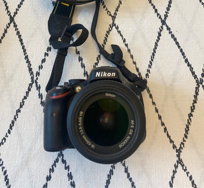Digital kamera, digitalt, Nikon, D5100, God, Inklusiv linse, oplader, taske og sd kort.