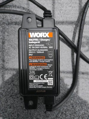 Robotplæneklipper, Worx WA3750, WA3750/WG3750.1 Strømforsyning til Worx robotplæneklipper sælges for