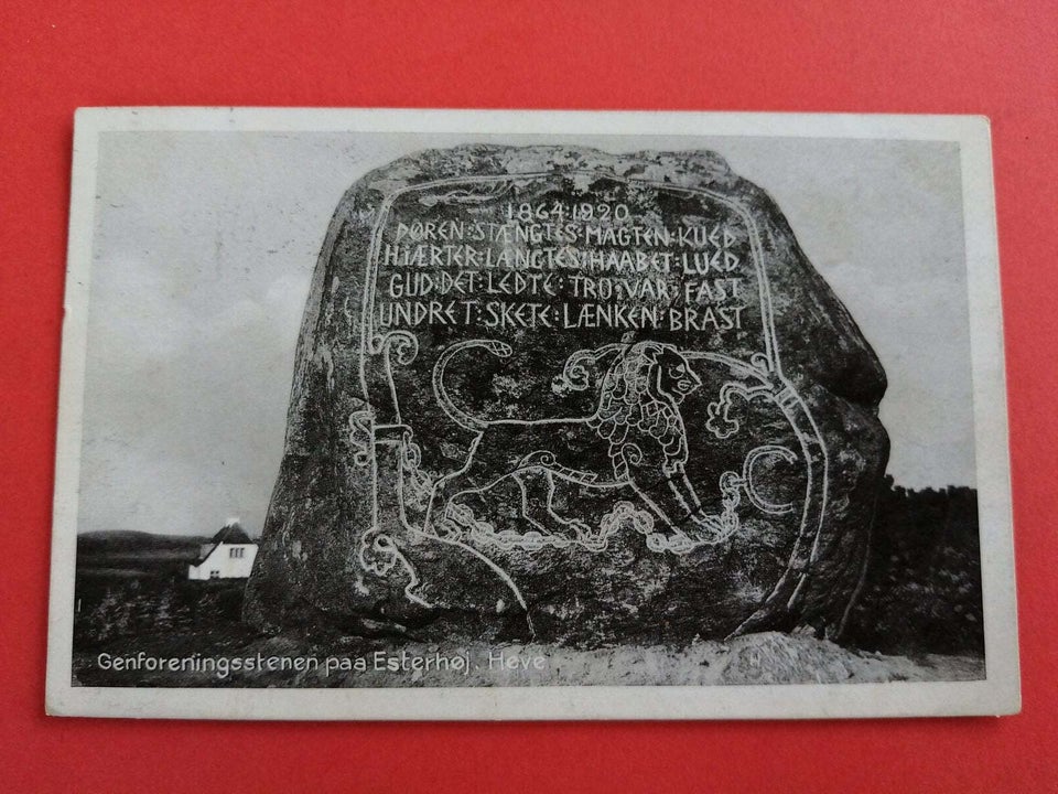 Postkort, Genforeningsstenen paa Esterhøj.Høve