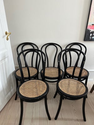 Spisebordsstol, Sælger disse 5 stole i fransk flet. De trænger til en ny omgang maling, ellers er al