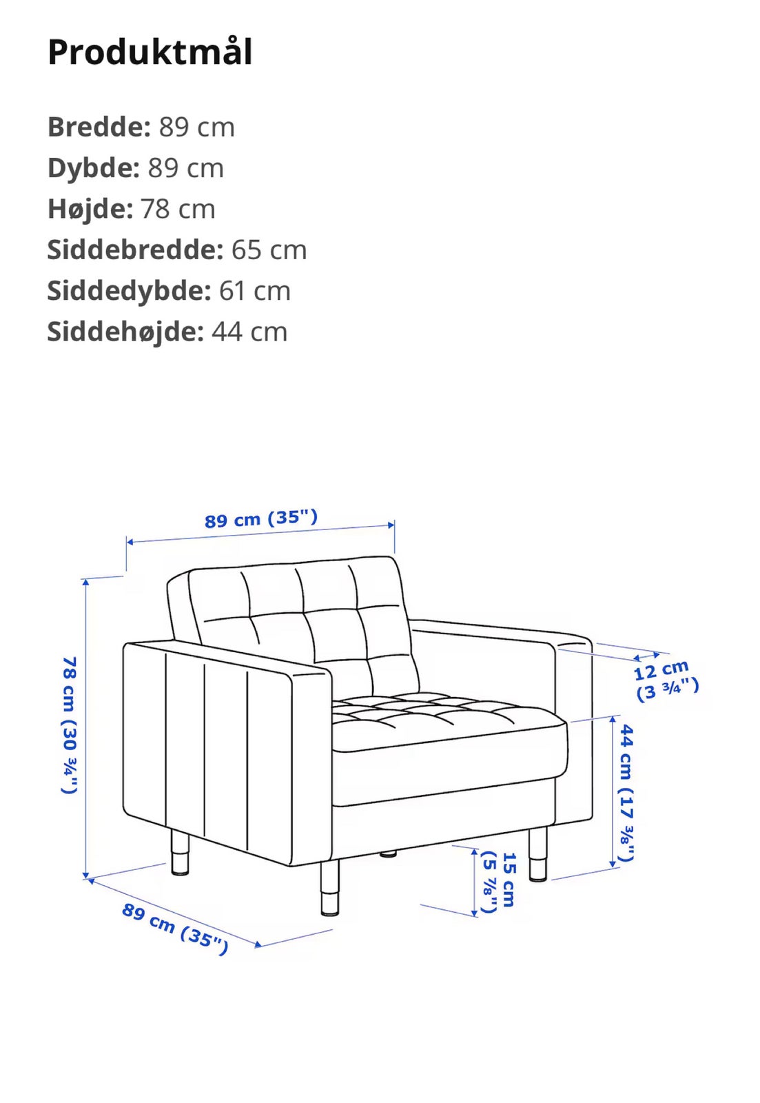 Lænestol, stof, IKEA