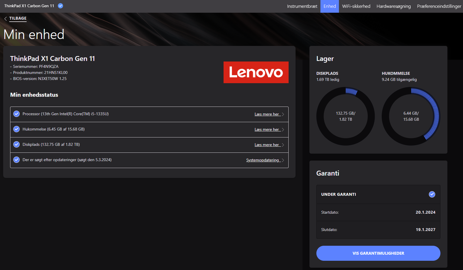 Lenovo X1 Carbon Gen11, 4,6 GHz, 16 GB ram