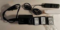 Sony 3 batterier/lader/remote, Aalborg, Sony