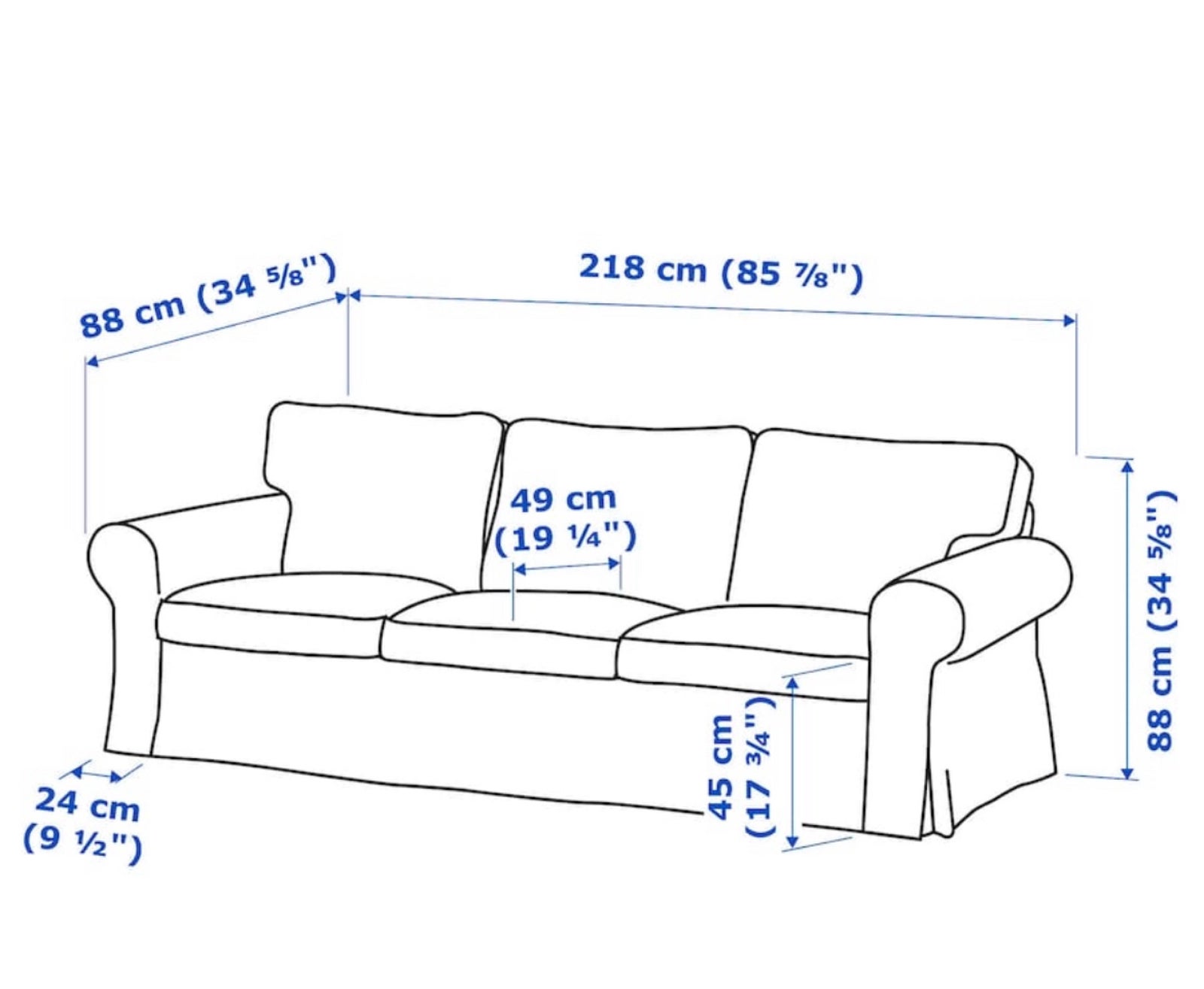Sofa, 3 pers. , IKEA