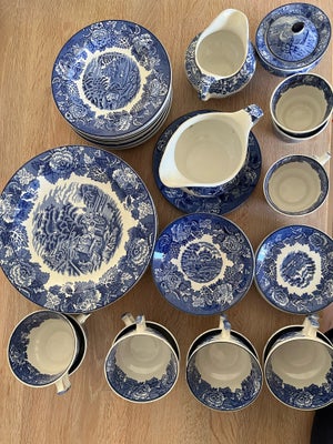 Porcelæn, Tallerkner, Wood & Sons England, “ Den blå” Engelsk porcelæn Woods & Sons 
12 middagstalle