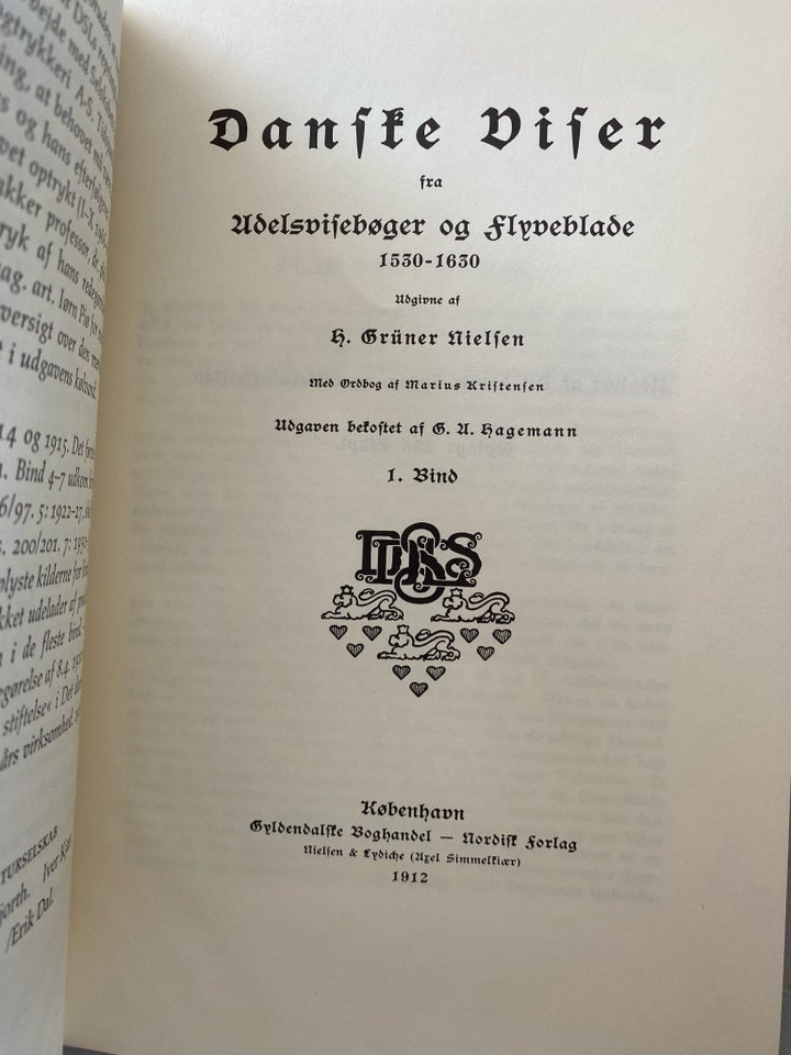 Danske viser bog 1-7, H. Grüner-Nielsen, emne: musik