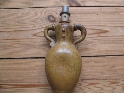 Keramik, Arne Bang (1901-1983) brændevinsflaske, Fra 1940erne, sjælden, stentøj med gråbrunlig glasu
