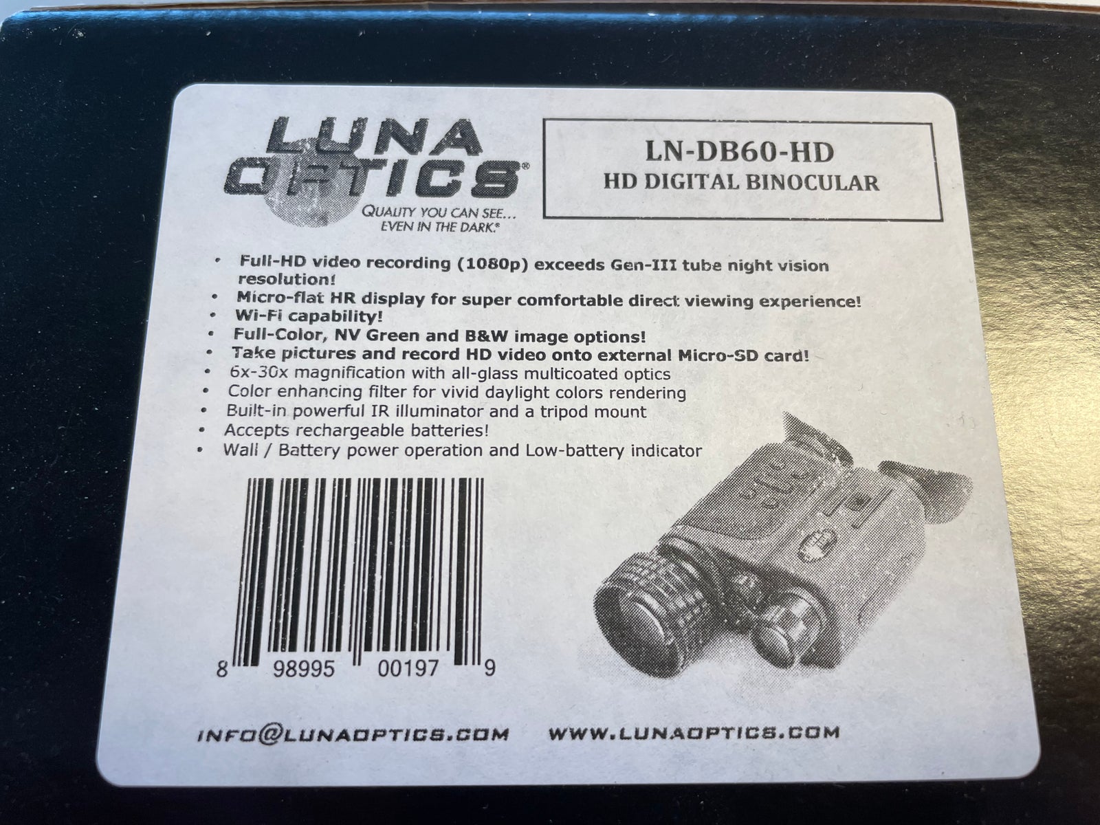 Natkikkert, Luna Optics, LN-DB60-HD