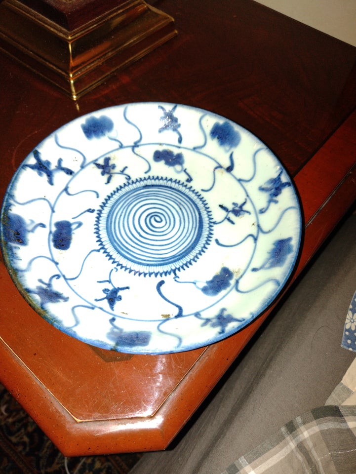 Kinesisk tallerken antik, Porcelæn, 200 år gl.