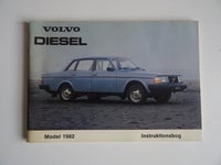Instruktionsbog, Volvo 244 ,245 diesel model 1982