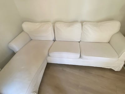 Sofa, IKEA, EKTORP 3-pers. sofa med chaiselong har tykke puder og er behagelig at ligge på. Chaiselo