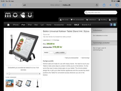 Holder, t. iPad, Perfekt, Belkin tablet holder inkl stylus. Ø15 cm 