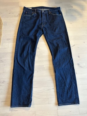 Jeans, Levis, str. 36, Mørkeblå/Indigo, Denim/Bomuld, Næsten som ny, Levis 501 One Wash modellen
W36