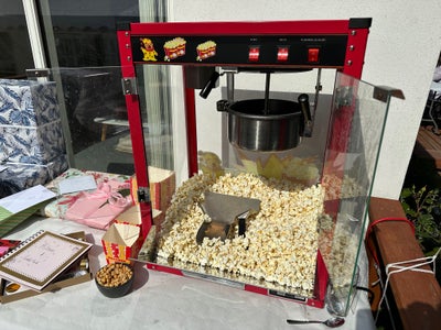 Popcorn maskine, Professionel stor popcornmaskine udlejes til fest og børnefødselsdag mv. Denne mask