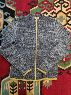 Cardigan, Denim Hunter, str. 38, strik, Næsten som ny, Vista Knit Cardigan
Blå nuancer med gule kant