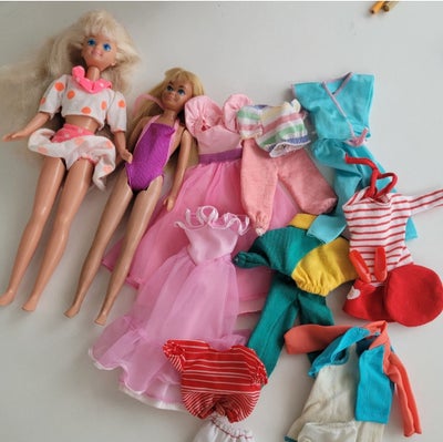 Barbie, Skipper dukker med 80'er tøj, 2 fine Skipper dukker med en større mængde originalt Mattel Sk