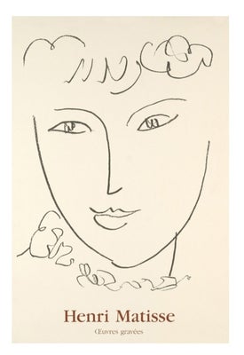 Galerie Maeght plakat, Henri Matisse, motiv: Pompadouren 1951, b: 52 h: 77.5, Fin ny plakat fra Gale