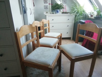 Spisebord m/stole, Fyretræ, Ikea, Fyretræs stole betræk på sæderne er nemt og skifte