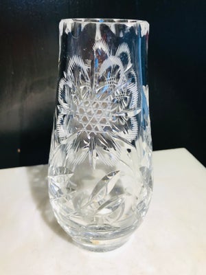 Vase, Krystalvase / glasvase / hospitalsvase, Vintage / retro, Meget smuk gammel vase af krystalglas