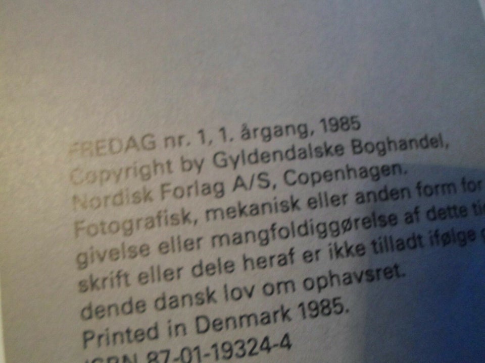 FREDAG NR 1 , 1. Årgang 1985, Rifbjerg