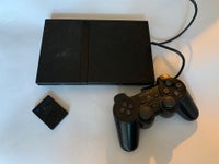 Playstation 2, PS2 Slim med 1 controller og memory card