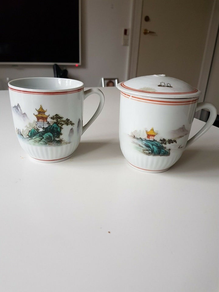 Porcelæn, Håndmalede kopper, Kinesiske krus