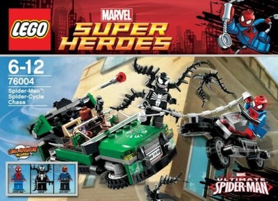 Lego Super heroes, Lego 76004 Marvel Spider-Man Super Heroes Spider-Cycle Chase.

Sættet ligger opta