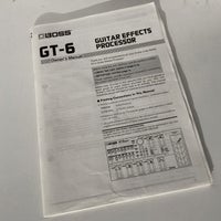 Manual, Boss GT-6