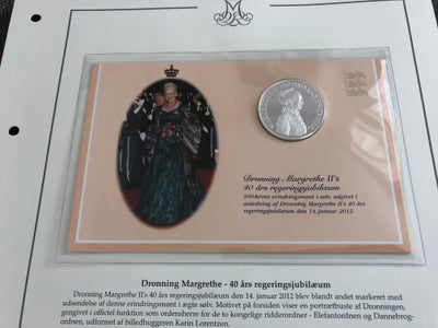 Danmark, mønter, 500, 2012, Denne 500 kr. mønt er udgivet til erindring om Hendes Majestæt Dronning 