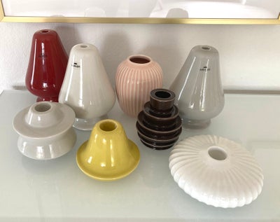 Keramik, Lot med lysestager/vase, Kähler Keramik, Lot med 8 stk. Kähler Keramik
Lysestager og vase
A