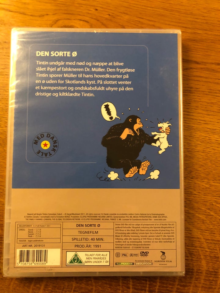 Tintin Den sorte ø, DVD, familiefilm