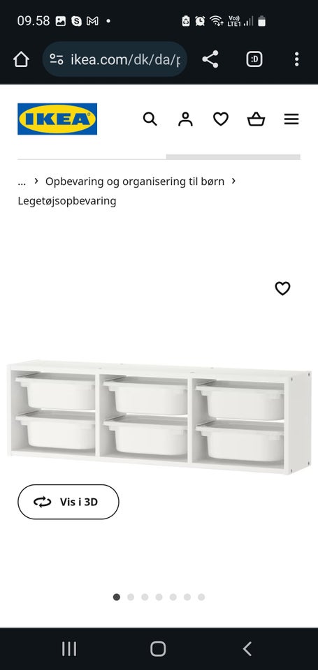 Vægreol, Ikea Trofast, b: 99 d: 21 h: 30