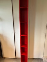 Rød smal Ikea reol 20 cm bred, 17 cm dyb og 205...
