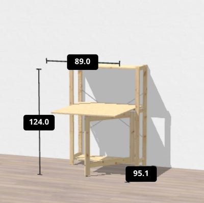 Skrivebord, Ikea Ivar, b: 89 d: 30 h: 124, Ikea Ivar netop nysamlet, aldrig brugt, da den ikke passe