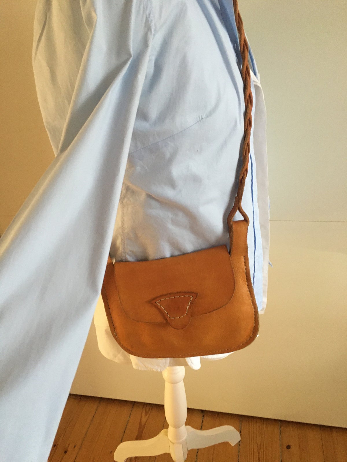 Håndtaske, Vintage håndtaske / skuldertaske i kernelæder