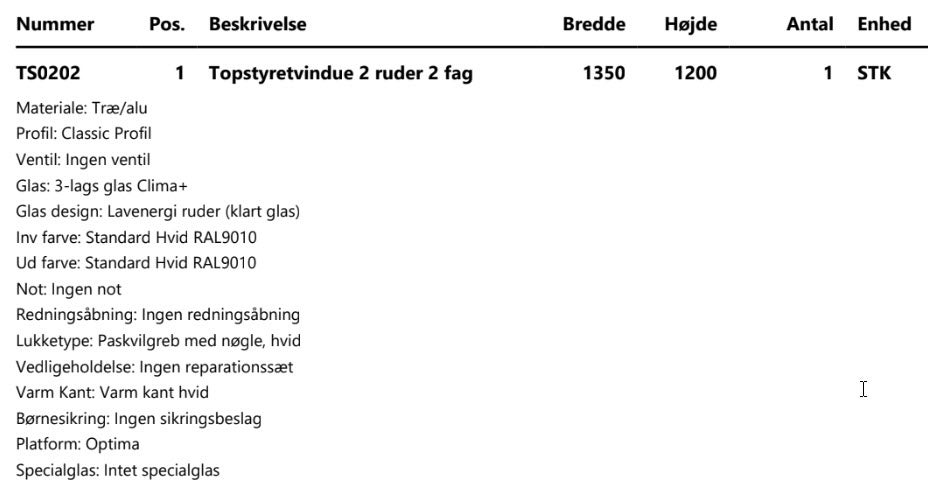 Vinduesparti, træ/alu, b: 135 h: 120