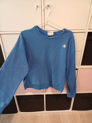 Sweatshirt, Champion, str. 42, Blå, Bomuld og polyester, God men brugt, Super flot blå sweatshirt fr